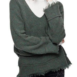 Free People Irresistible Fringe Trim Sweater Green